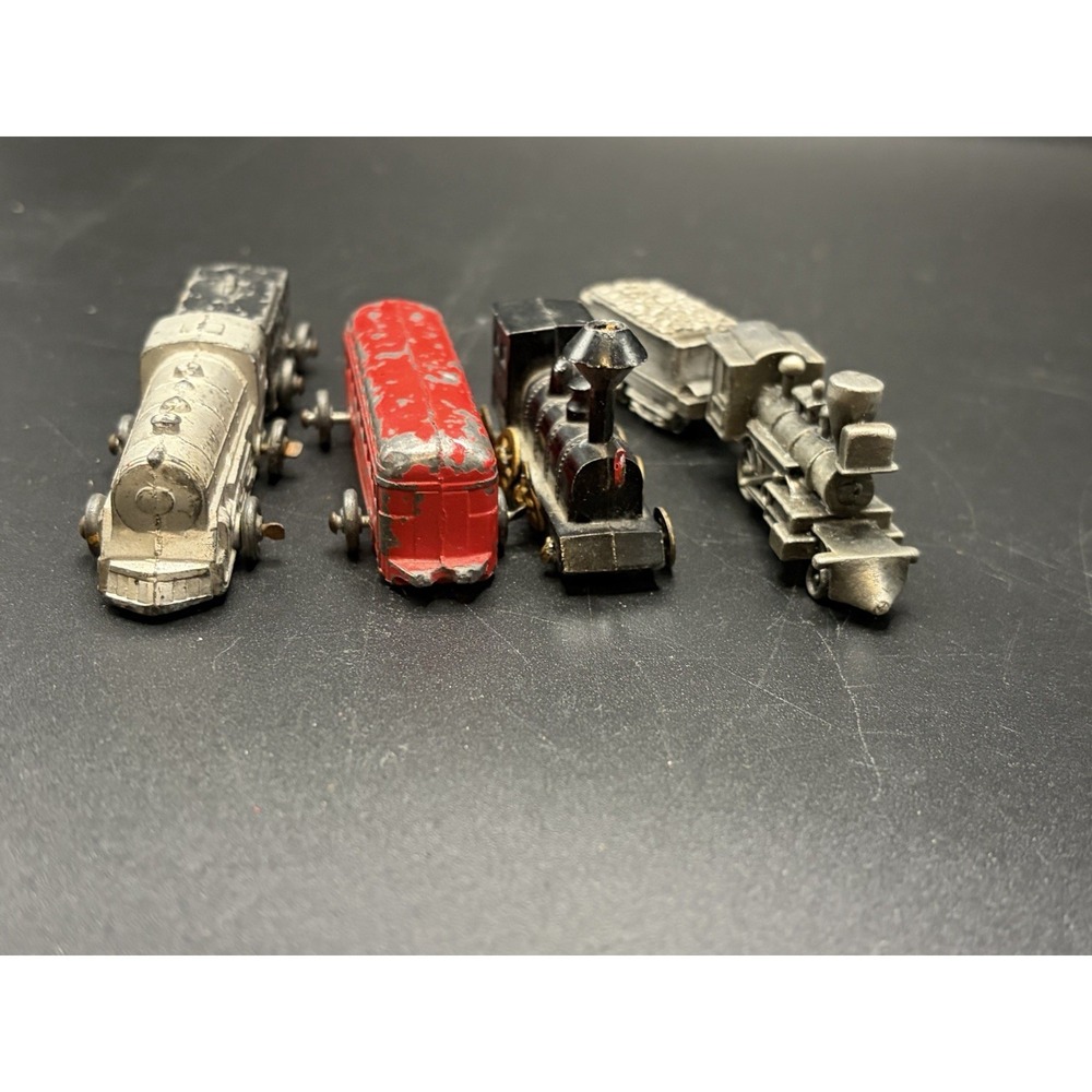 Barclay Train/Locomotive/Toy Miniature Unbranded/Metal Train/Pewter/NYCRR 6 Pcs - Picture 4 of 16